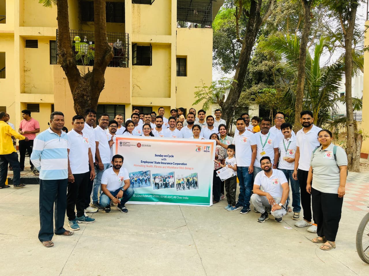 ईएसआईसी के 75वें स्थापना दिवस के उपलक्ष्य में दिनांक 22 फरवरी, 2026 को साइकलिंग कार्यक्रम का आयोजन